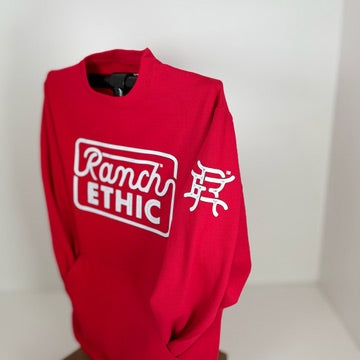 Red Logo Crewneck with Pocket