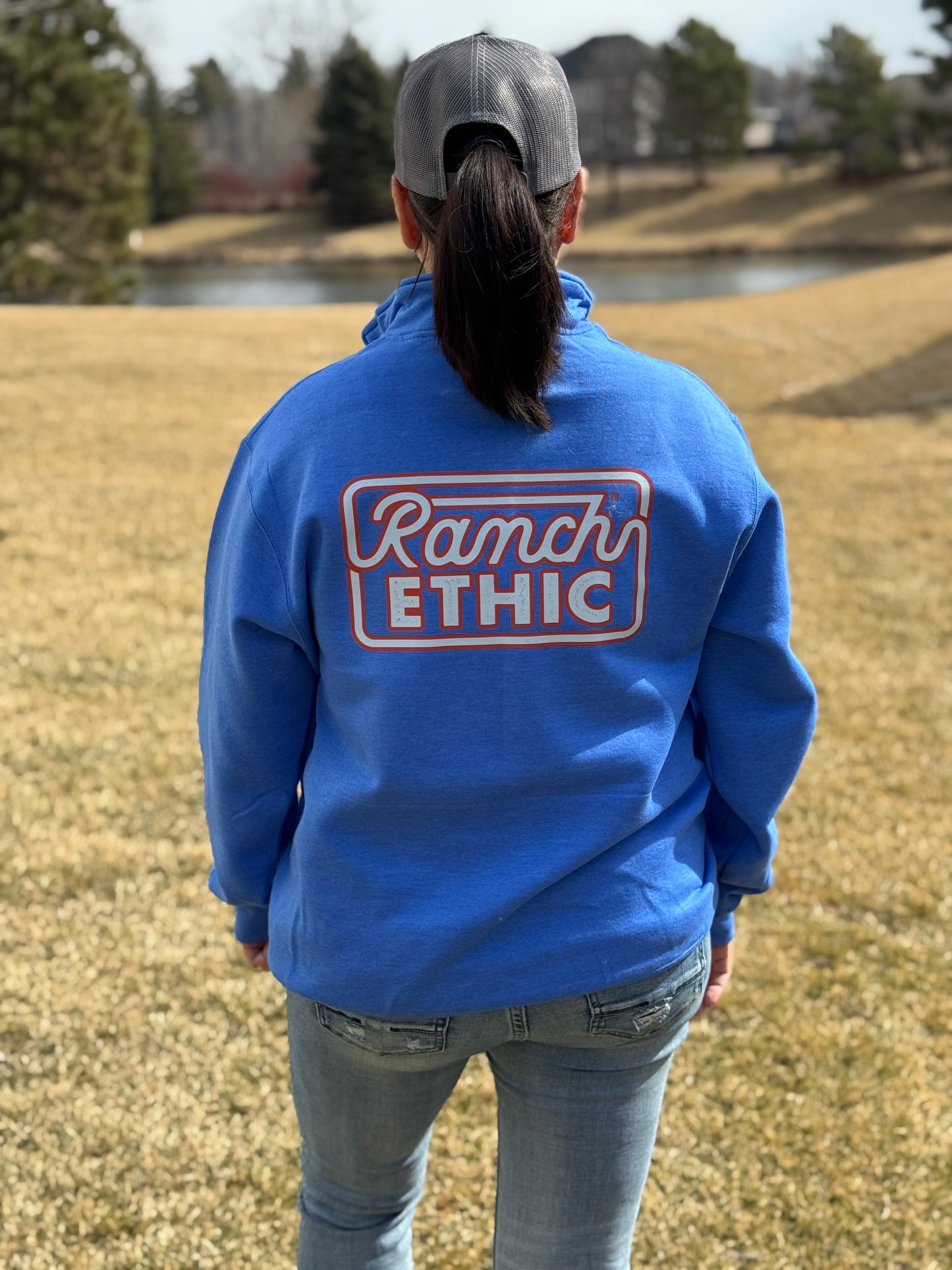 Heather Royal Logo Quarterzip
