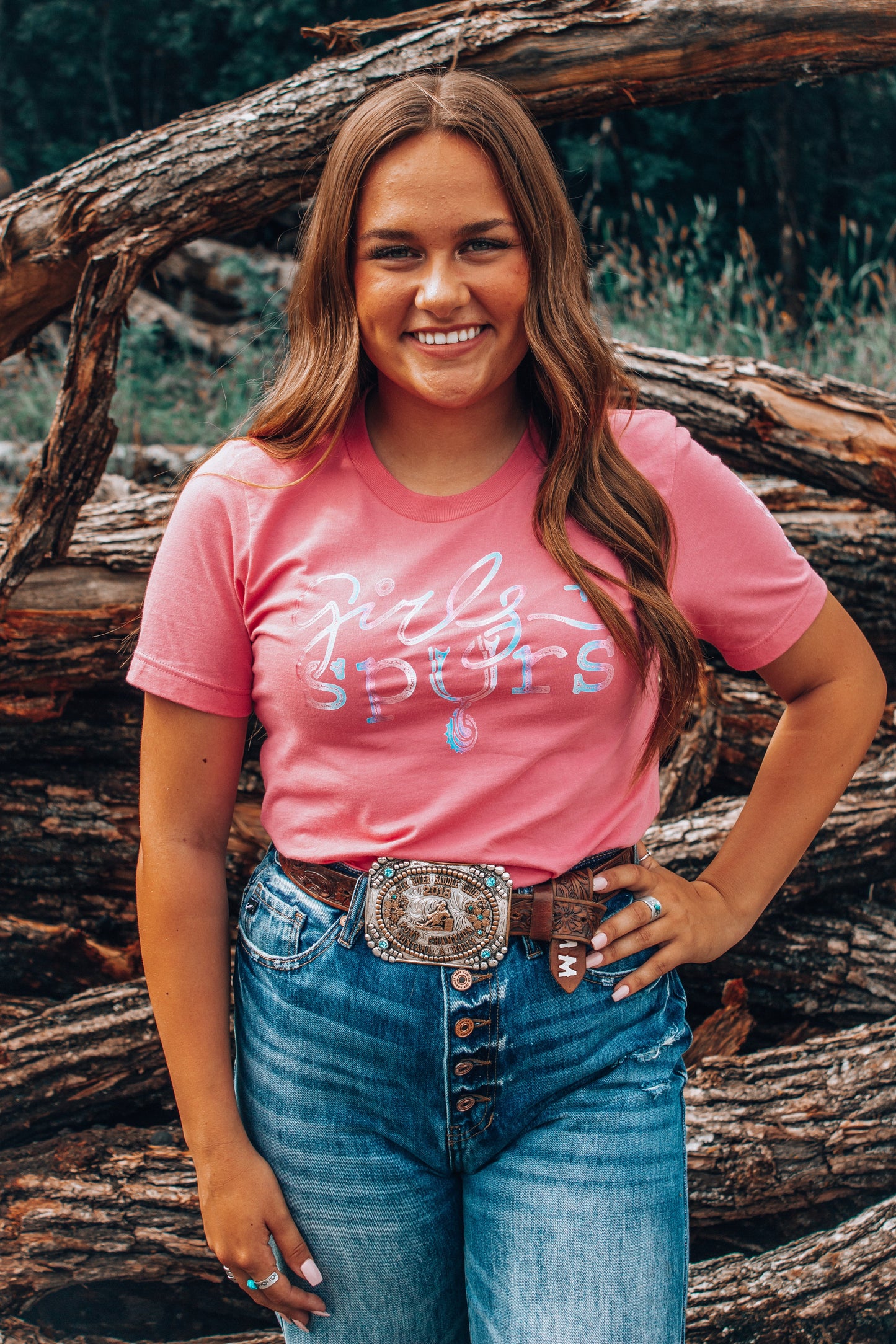Girls + Spurs™ Pink Logo Tee