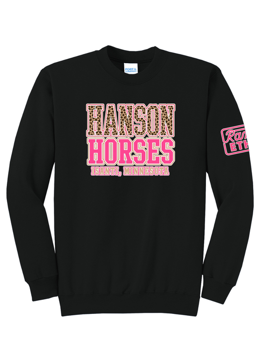 Hanson Horses Leopard Logo Crewneck