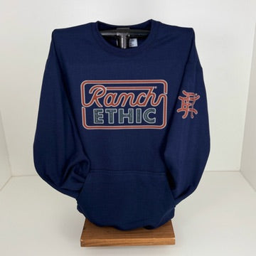 Navy Logo Crewneck with Pocket