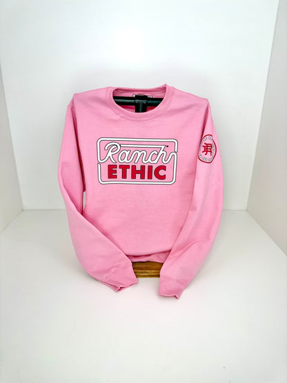 Tough Enough to Wear Pink Logo Crewneck