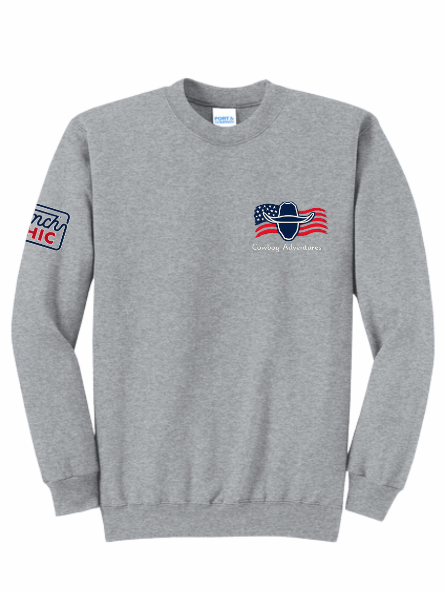 LIMITED EDITION Cowboy Adventures Flag Logo Crewneck
