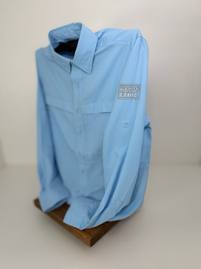 Breathable Light Blue Button Up WOMENS Sizes