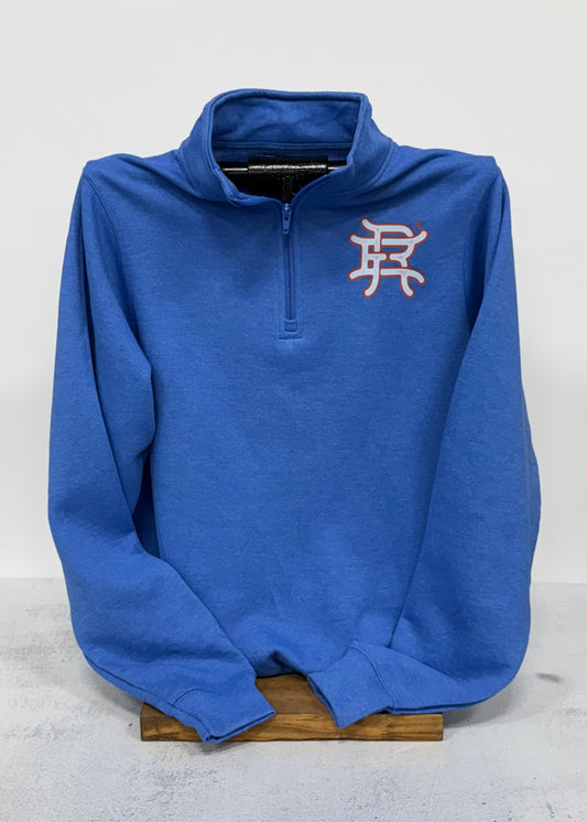 Heather Royal Logo Quarterzip