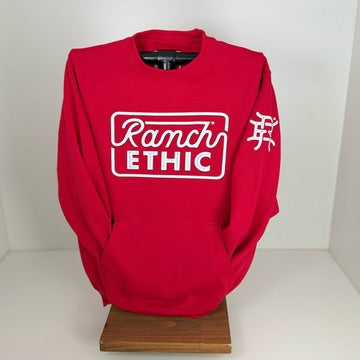 Red Logo Crewneck with Pocket