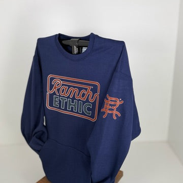 Navy Logo Crewneck with Pocket