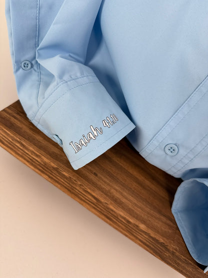 Breathable Light Blue Button Up WOMENS Sizes