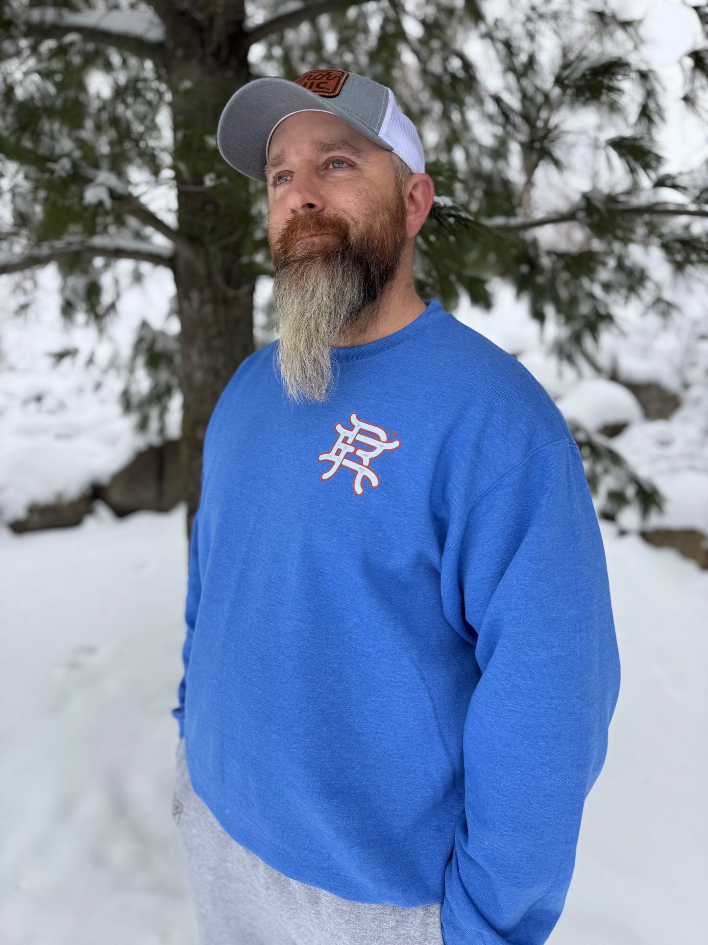 Heather Royal Logo Crewneck