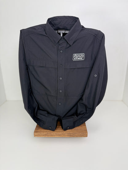 Breathable Black Button Up WOMENS Sizes