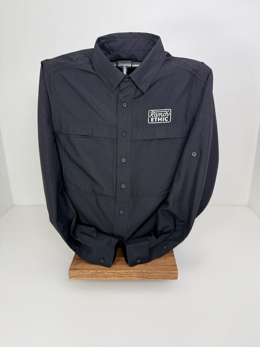 Breathable Black Button Up UNISEX Sizes