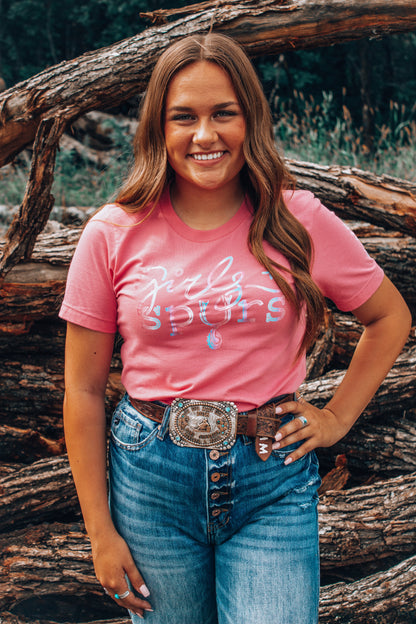 Girls + Spurs™ Pink Logo Tee