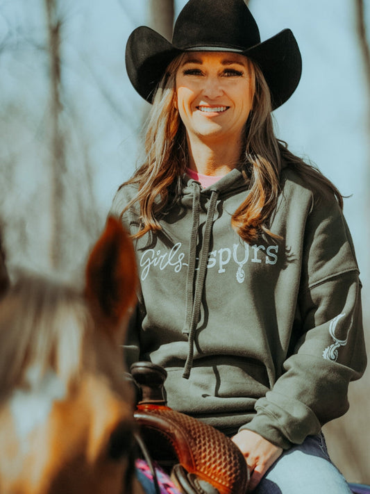 Girls + Spurs™ Olive Logo Hoodie